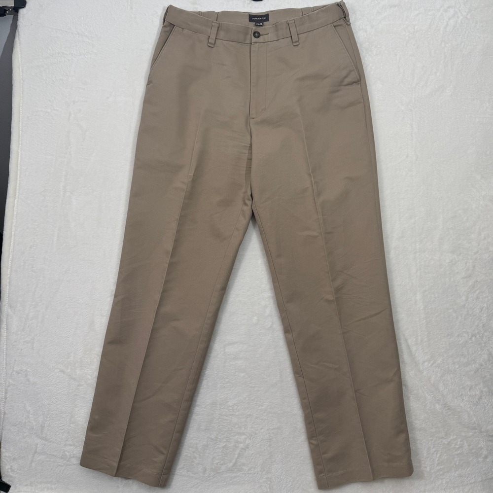 Dockers Chino Pants Mens 34x31 Khaki D3 Classic Flat Front Straight Leg Twill